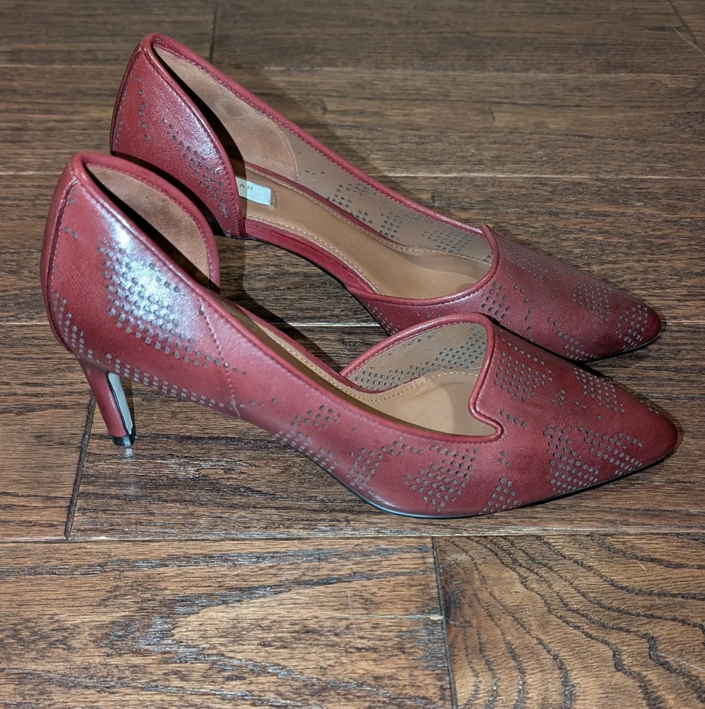 Cole Haan Grand Os Neara Burgundy Leather Pump Heel - Picture 3 of 8